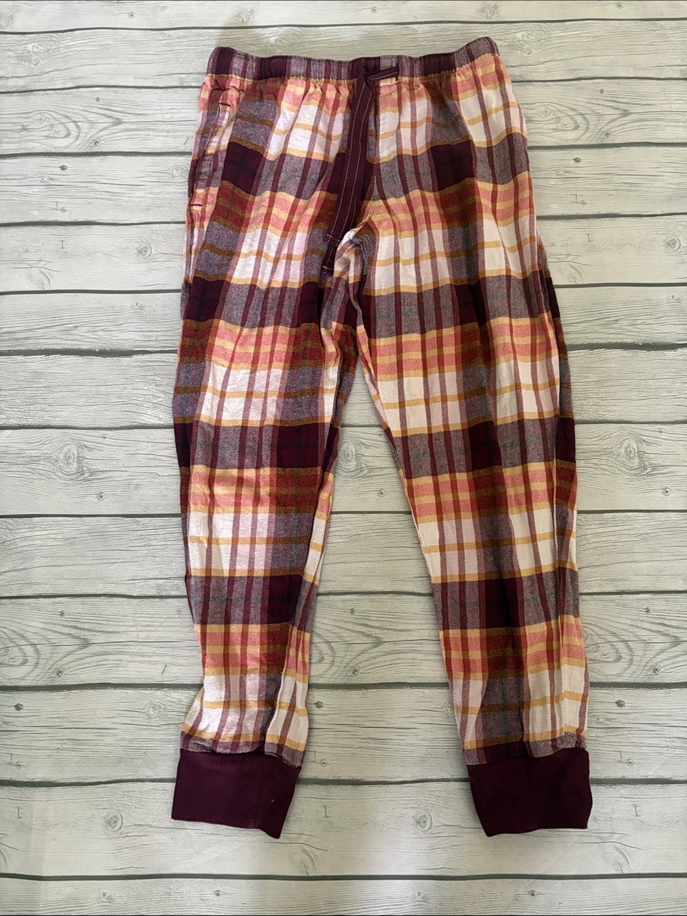 Old Navy Burgundy Plaid Flannel Pajama Pants